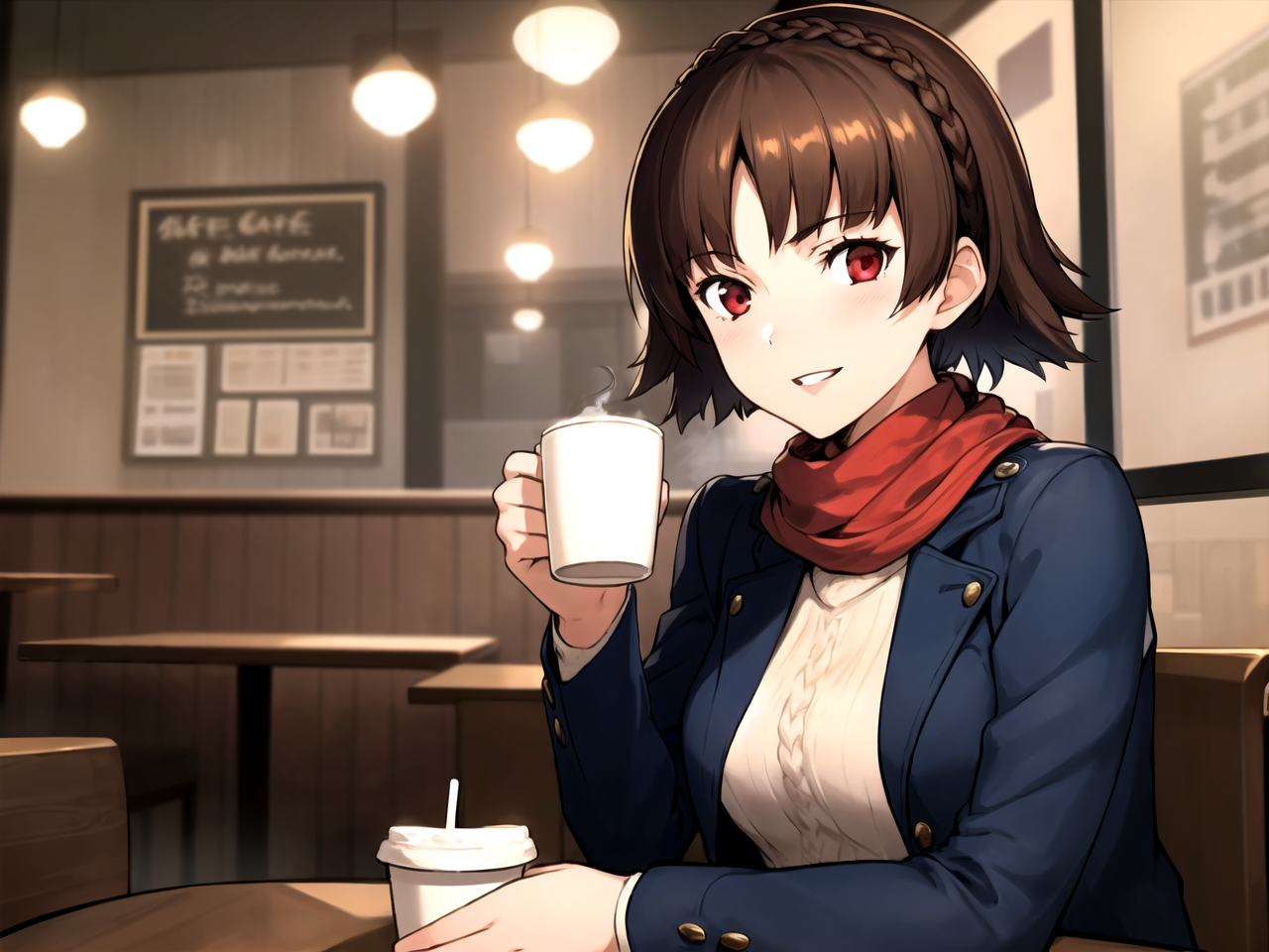 2772210709-masterpiece, best quality, 1girl, solo, dsmakoto, 1girl, brown hair, short hair, crown braid, red eyes, jacket, scarf, turtlenec.png